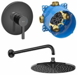 Roca Készlet fejzuhany Roca Rainsense A5B3950CN0, zuhanycsaptelep Roca Naia Black A5A2B96CN0, A525869403, A5B0250CN0