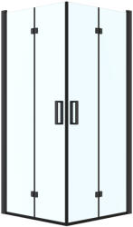 Oltens Byske zuhanykabin 80x80 cm négyzet fekete matt/átlátszó üveg 20001300 (20001300)
