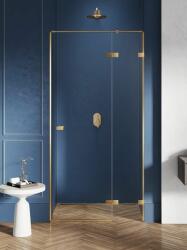NEW TRENDY Avexa Gold Brushed zuhanyajtók 140 cm dönthető arany csiszolt/átlátszó üveg EXK-1727 (EXK1727)
