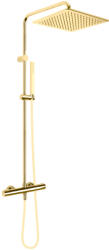Oltens Boran zuhany készlet fal termosztáttal trópusi zuhany opcióval arany fényes 36503800 (36503800)