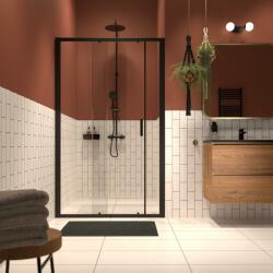 Sealskin INC zuhanyajtók 140 cm tolható fekete matt/átlátszó üveg XI101406195100 (XI101406195100)