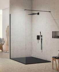 NEW TRENDY New Modus Black zuhanykabin fal walk-in 100 cm fekete matt/átlátszó üveg EXK-5538