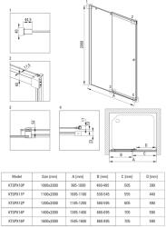 Deante Kerria Plus zuhanyajtók 100 cm tolható króm fényes/átlátszó üveg KTSP010P