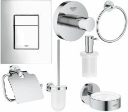 Grohe Készlet öblítő gomb Grohe Skate 38732000, WC kefe Grohe Essentials 40374001, 40367001, 40369001, 40365001, 40394001, 40364001