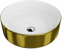 Lavita Merida mosdótál 37x37 cm kerek mosdótálak fehér-arany 5900378325765 (5900378325765)