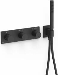TRES B-System kád és zuhany csaptelep süllyesztett z termosztáttal fekete 30735401NM (30735401NM)