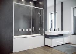 Besco Duo Slide zuhanyparaván 150 cm egyrészes króm fényes/átlátszó üveg DDS-II-150 (DDSII150)