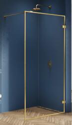 NEW TRENDY Avexa Gold Brushed zuhanykabin fal walk-in 80 cm arany csiszolt/átlátszó üveg EXK-3133 (EXK3133)