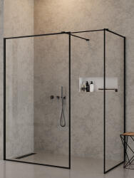 NEW TRENDY New Modus Black zuhanykabin 130x90 cm négyszögletes fekete matt/átlátszó üveg EXK-0286 (EXK0286)