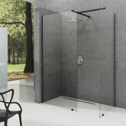 RAVAK Walk-In zuhanykabin fal walk-in 80 cm fekete matt/átlátszó üveg GW9W40300Z1