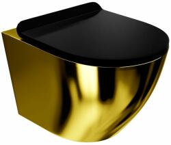 Lavita Sofi Slim Gold/Black wc csésze lassú záródású ülőkével függesztett dilettációs szivacs nélkül fekete-arany fényes 5900378319146