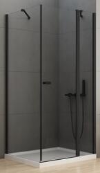 NEW TRENDY New Soleo Black zuhanykabin 110x90 cm négyszögletes fekete matt/átlátszó üveg K-0548 (K0548)