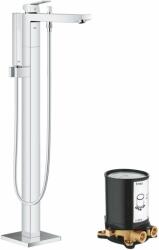 GROHE Készlet kád és zuhany csaptelep Grohe Eurocube 23672001, padlóra szerelhető elem Grohe 45984001