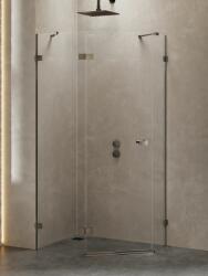 NEW TRENDY Avexa Gunmetal Brushed zuhanykabin 100x80 cm csiszolt/átlátszó üveg EXK-3837
