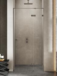 NEW TRENDY Avexa Gunmetal Brushed zuhanyajtók 130 cm dönthető grafit csiszolt/átlátszó üveg EXK-3255
