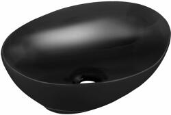 Laveo Desna mosdótál 41x33 cm ovális mosdótálak fekete VUDB241