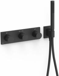 TRES B-System kád és zuhany csaptelep süllyesztett z termosztáttal fekete 30735301NM (30735301NM)