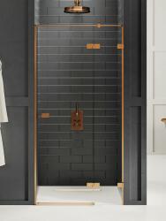 NEW TRENDY Avexa Copper Brushed zuhanyajtók 120 cm dönthető réz csiszolt/átlátszó üveg EXK-3540 (EXK3540)