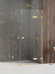NEW TRENDY Avexa Gold Shine zuhanykabin 110x80 cm négyszögletes arany fényes/átlátszó üveg EXK-1863