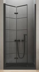 NEW TRENDY New Soleo Black zuhanyajtók 90 cm összecsukható fekete matt/üveg mintával D-0283A (D0283A)