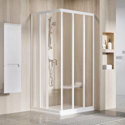 RAVAK Supernova zuhanyajtók 80 cm tolható fehér fényes/üveg mintával 15V401R2ZG