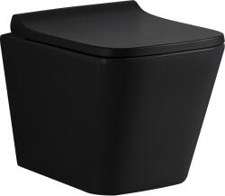Lavita Lago wc csésze lassú záródású ülőkével függesztett perem nélkül fekete matt 5908211411118 (5908211411118)