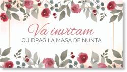 Personal Card invitație masa festivă - Vintage Rose Selectați cantitatea: 31 buc - 60 buc