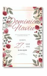 Personal Invitație de nuntă - Vintage Rose Selectați cantitatea: 1 buc - 10 buc