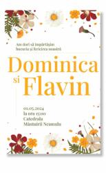 Personal Invitație de nuntă - Pajiște înflorită Selectați cantitatea: 1 buc - 10 buc