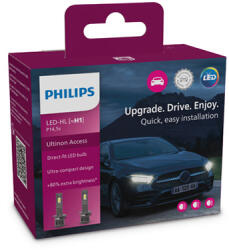 Philips Крушка, LED, фар за дълги светлини PHILIPS H1, 12V, 13W, 6000K, 1400lm, 2 бр
