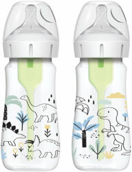 Dr. Brown's DR. BROWN'S Anti-colic Wide Neck Dino 270ml cumisüveg, 2db (WB92026)