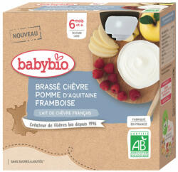 Babybio 4x BABYBIO Uzsonna kecsketejből almával és málnával 85 g
