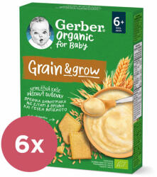 GERBER 6x GERBER Organic Nem tej alapú gabonakása keksz ízesítéssel 200 g