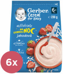 GERBER 6x GERBER Tej alapú gabonakása eperrel Jó éjszakát 230 g