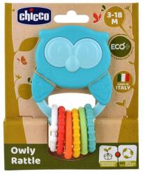 Chicco Rágóka csörgővel és érzékszervi gyűrűkkel Eco+ Bagoly Owly 3m+