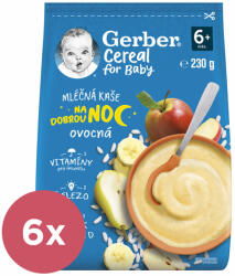 GERBER 6x GERBER Tej gabonapehely gyümölcsös Jó éjszakát 230 g