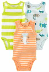 Carter´s CARTER'S Ujjatlan Body Stripes Animals fiú 3db 24m