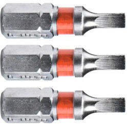 Fortum behajtóhegy lapos, 3 db, S2 acél; 3×25mm, bliszteren (4741103) - gardenet