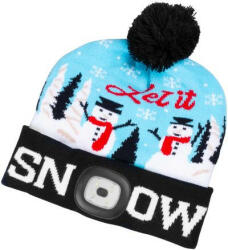 Strend Pro Strend Pro X-mas Let it snow kék sapka L, 4x SMD LED, USB töltés (3133514)
