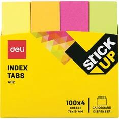 Deli Stick Up 76x19 mm 4x100 lap neon papír jelölőcímke (DEA11202) - bestbyte