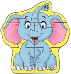 Jagu Puzzle educațional vorbitor Jagu - Elefant, 5 piese (90-535)