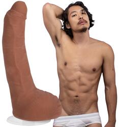 Doc Johnson Dildo Realist Leo Vice, Ultraskyn, Dual Density, Vac-U-Lock, Caramel, 19.1 cm Dildo