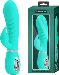Pretty Love Prescott Red Super Soft Silicone Dual Vibrator Aqua Green Vibrator