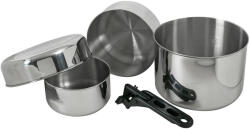 BasicNature Biwak 3 rozsdamentes acél főzőkészlet az egész család számára