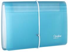 KARTON P+P Organizator de documente cu banda de cauciuc PP DL Opaline (13 compartimente) albastru clar