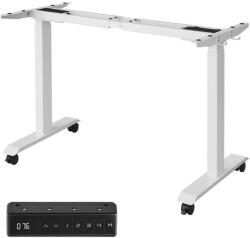 SONGMICS Állítható magasságú elektromos íróasztalkeret, memória funkció, acél, fehér (LSD019W01)