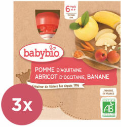 Babybio 3x BABYBIO Zseb alma sárgabarack banán 4x 90 g