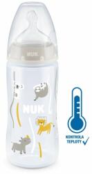 Nuk FC+ palack hőmérséklet szabályozással 300 ml BOX - Flow Control cumi - szürke