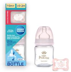 Canpol babies Kólika elleni flakon széles szájjal ROYAL BABY 120ml - rózsaszín