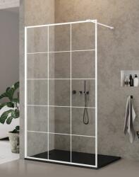 NEW TRENDY New Modus White zuhanykabin fal walk-in 80 cm fehér matt/üveg mintával EXK-2212 (EXK2212)